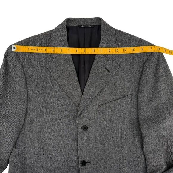 Canali Men's 3 Button Wool Blazer Patch Pockets Charcoal Gray Size 40R - Picture 11 of 15